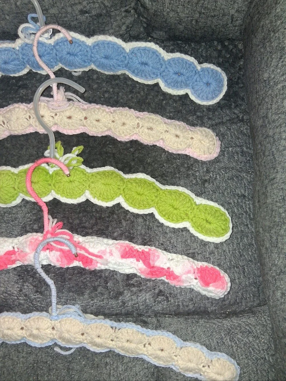 Vintage Covered Hangers Knit Crochet Assorted Colors